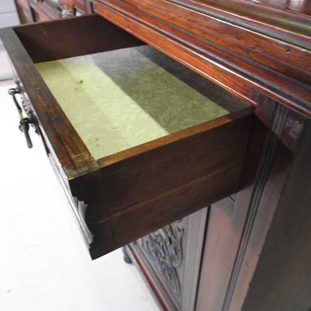 A Victorian mirror back sideboard, with carved panels, on turned feet 182w x 244h x 52d cm - Image 4 of 10