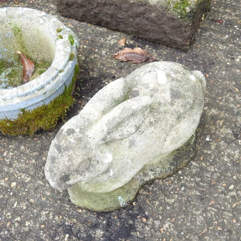 A cast stone bird bath, 65cm high, together with five various garden pots and ornaments (6) - Image 4 of 5