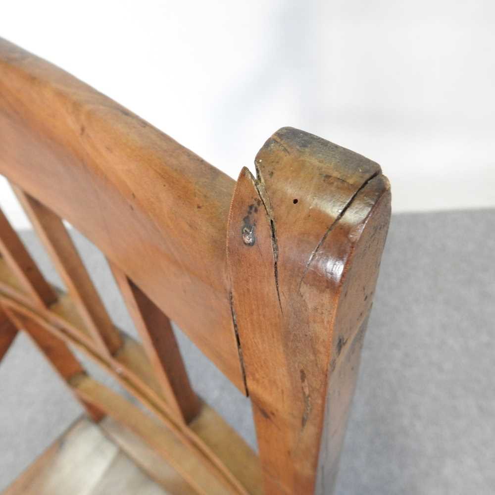 A 19th century fruitwood Mendlesham style high back open armchair - Image 5 of 7