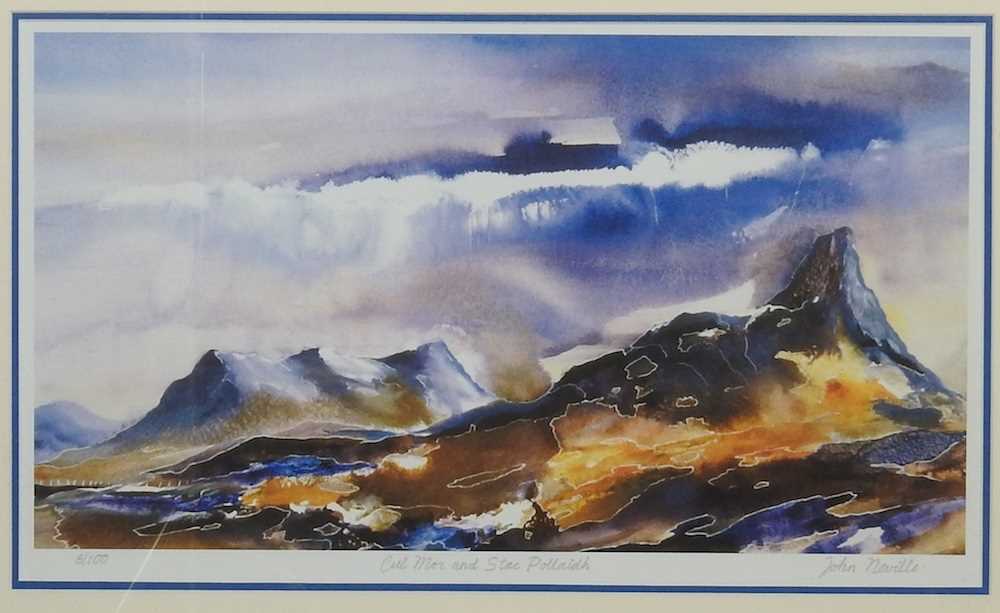 John Neville, b1952, Cul Mon and Stae Pollaidh, limited edition print, signed and numbered 6/100 in - Image 3 of 9