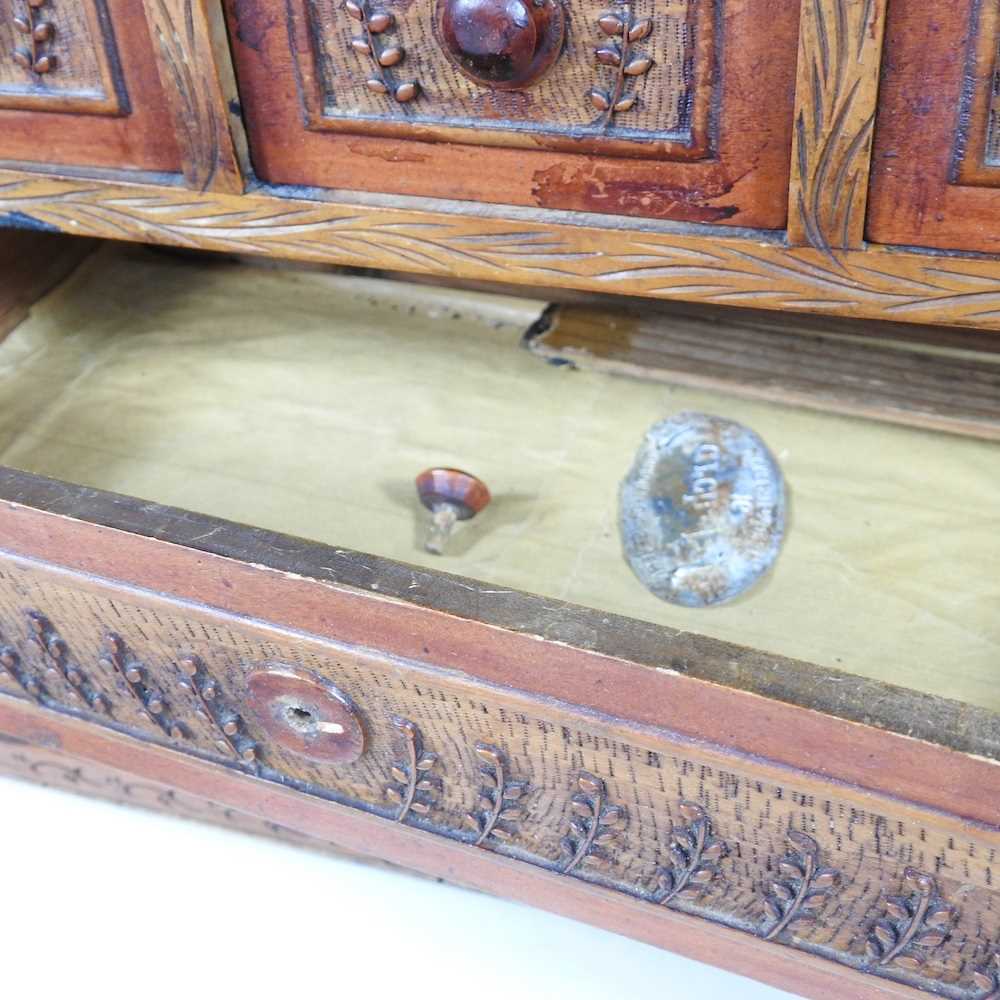 A Chinese carved collector's chest, 37cm wide, together with a pair of 18th century Chinese - Image 7 of 13