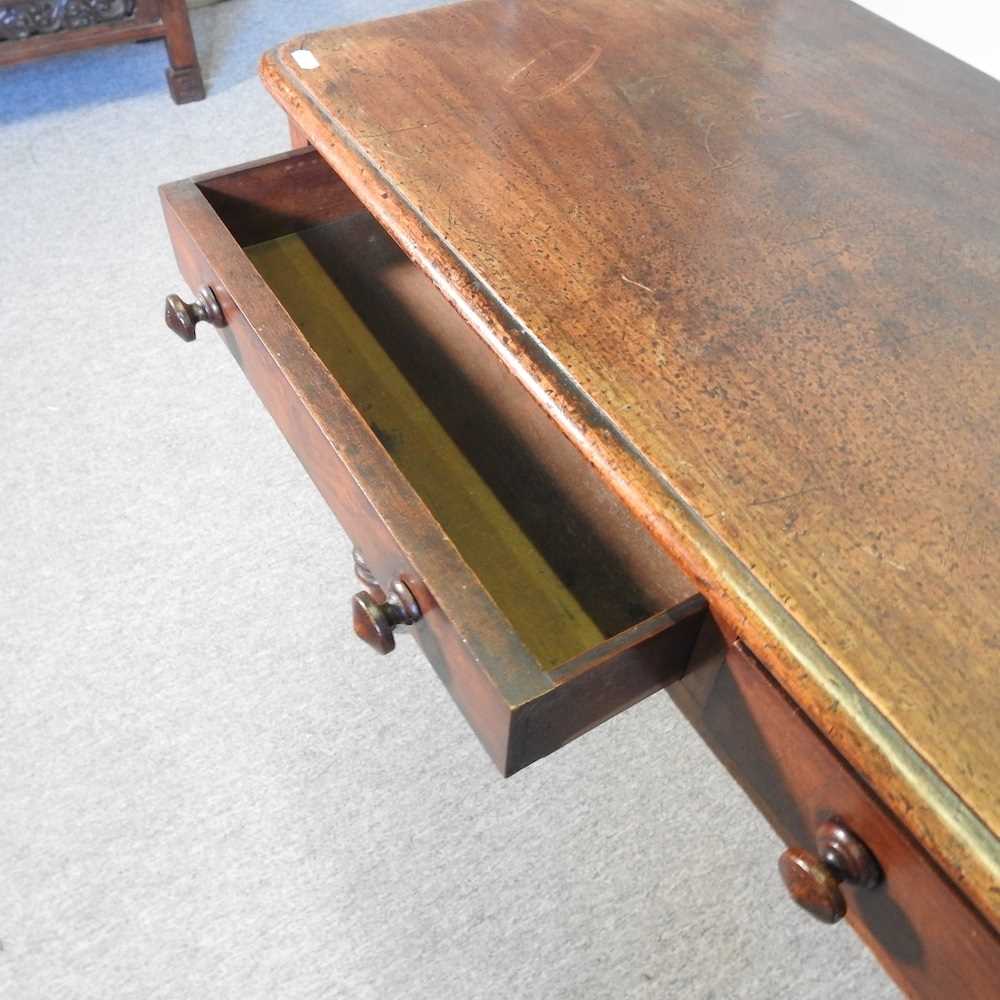 A Victorian mahogany side table, on turned legs 102w x 45d x 71h cm - Image 4 of 5