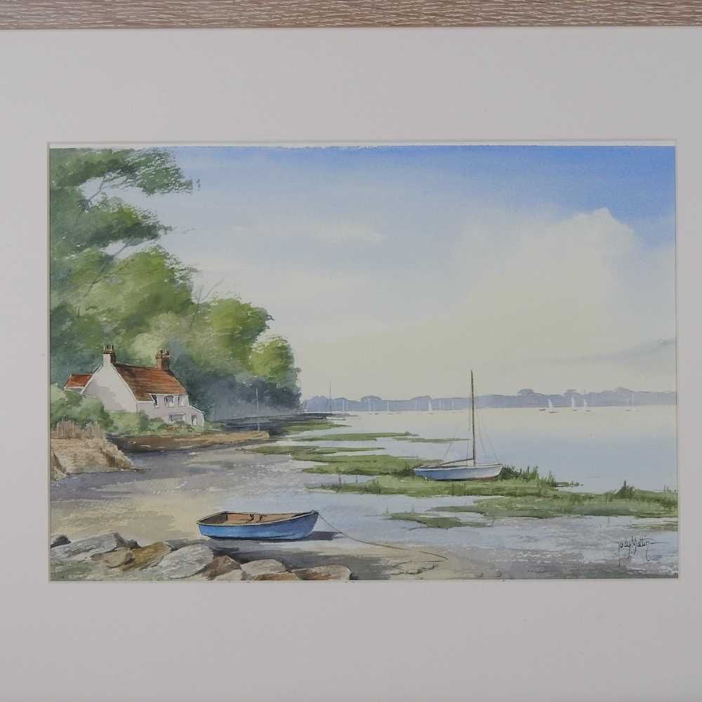 Judy Mattin, contemporary, Pin Mill, Suffolk, signed watercolour, 23 x 34cm - Image 3 of 6