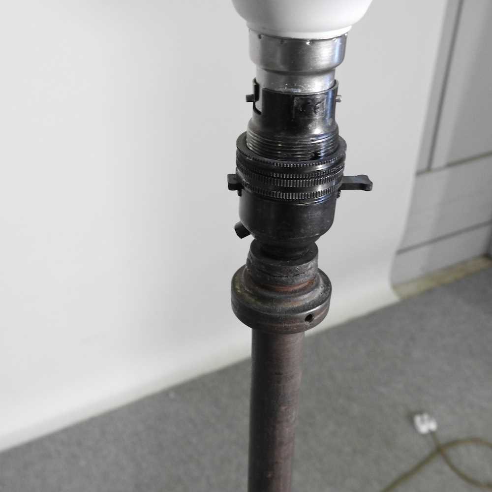 An Arts and Crafts steel telescopic standard lamp, 140cm high Overall condition is solid but poor, - Image 5 of 5