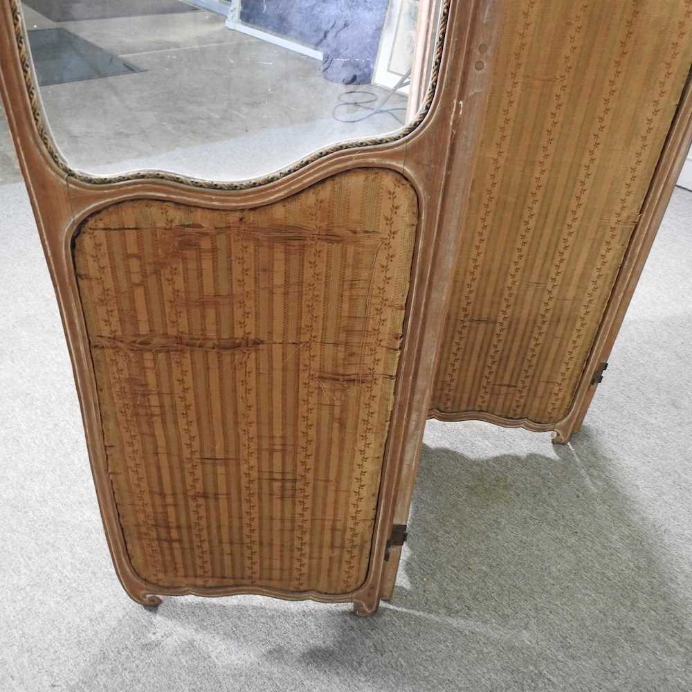 An early 20th century French four-fold screen, with glass panels 180w overall x 150h cm - Bild 4 aus 4