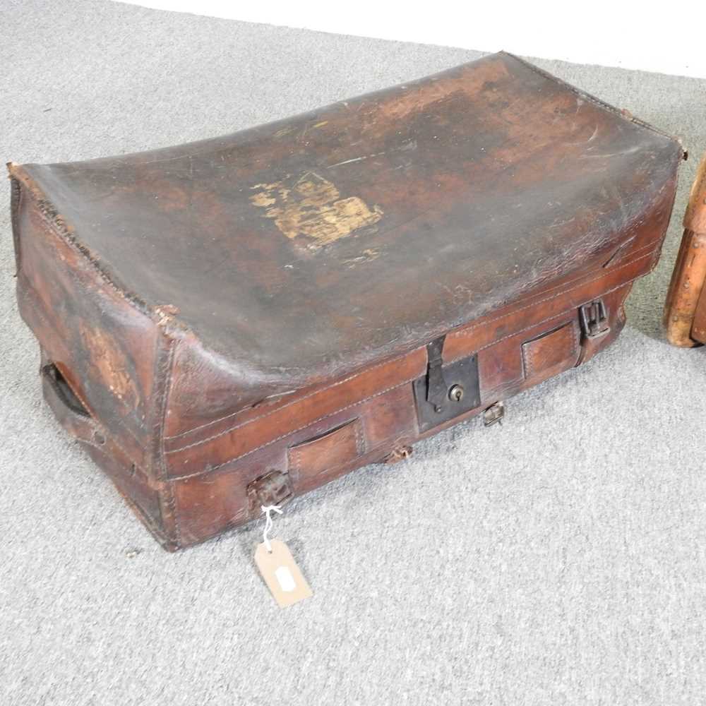 A 19th century leather case, with a fitted interior, 92cm, together with an early 20th century - Image 4 of 5