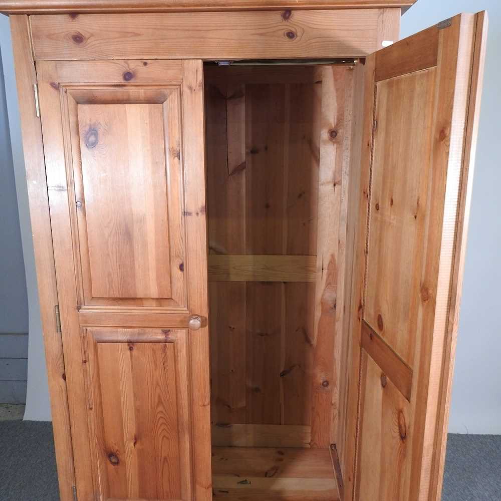 A modern pine double wardrobe, with a drawer below 103w x 61d x 200h cm - Image 5 of 6