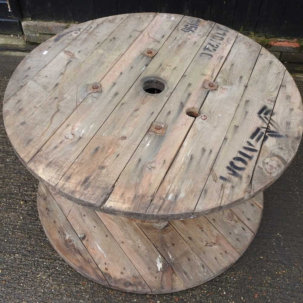 A wooden cable reel 110w x 63h cm - Image 2 of 2