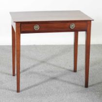 A 19th century mahogany side table, containing a single drawer 77w x 51d x 71h cm