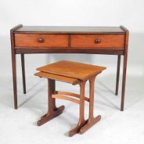 A 1960's teak side table, together with a nest of two 1970's occasional tables (2) 107w x 47d x