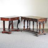 A 19th century library table, 109cm wide, together with a Duchess dressing table (2)