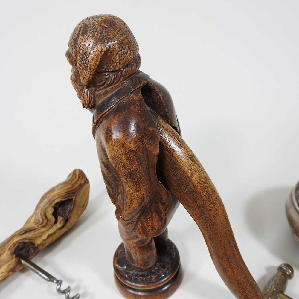 A continental carved wooden novelty nutcracker, in the form of a man, 19cm high, together with a - Image 4 of 5