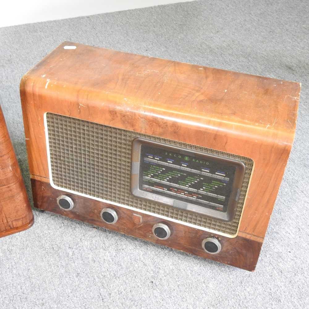 A mid 20th century walnut cased valve radio, 43cm wide, together with two others (3) - Image 2 of 4