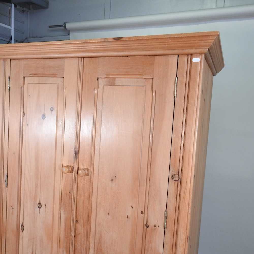 A modern pine double wardrobe, with drawers below 114w x 60d x 189h cm - Image 3 of 7