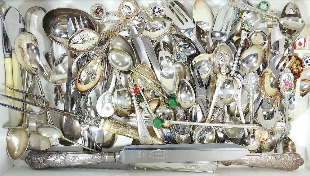 A collection of silver and plated souvenir spoons and other cutlery - Image 3 of 7