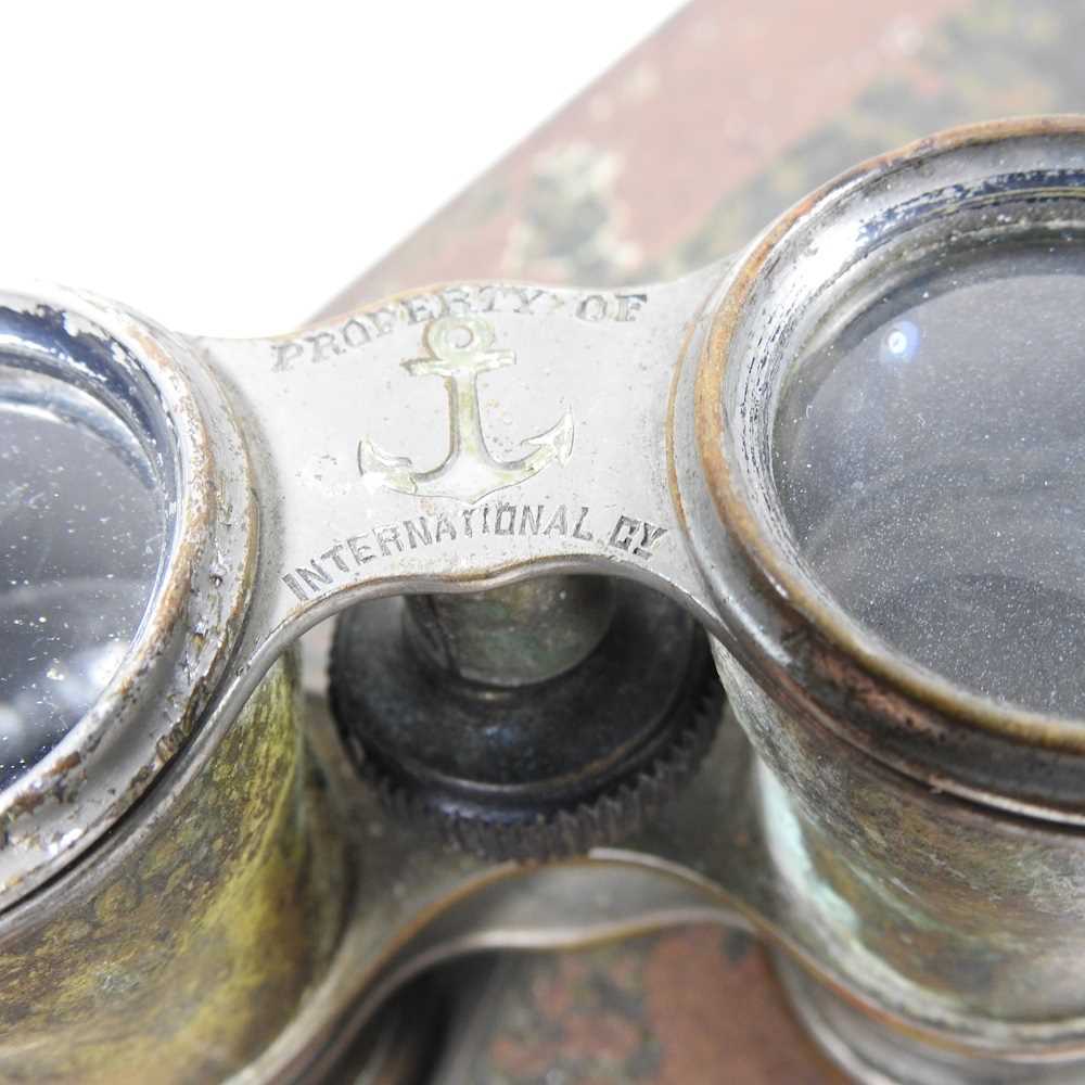 A military metal helmet, together with a war time first aid box and a pair of binoculars - Image 4 of 6