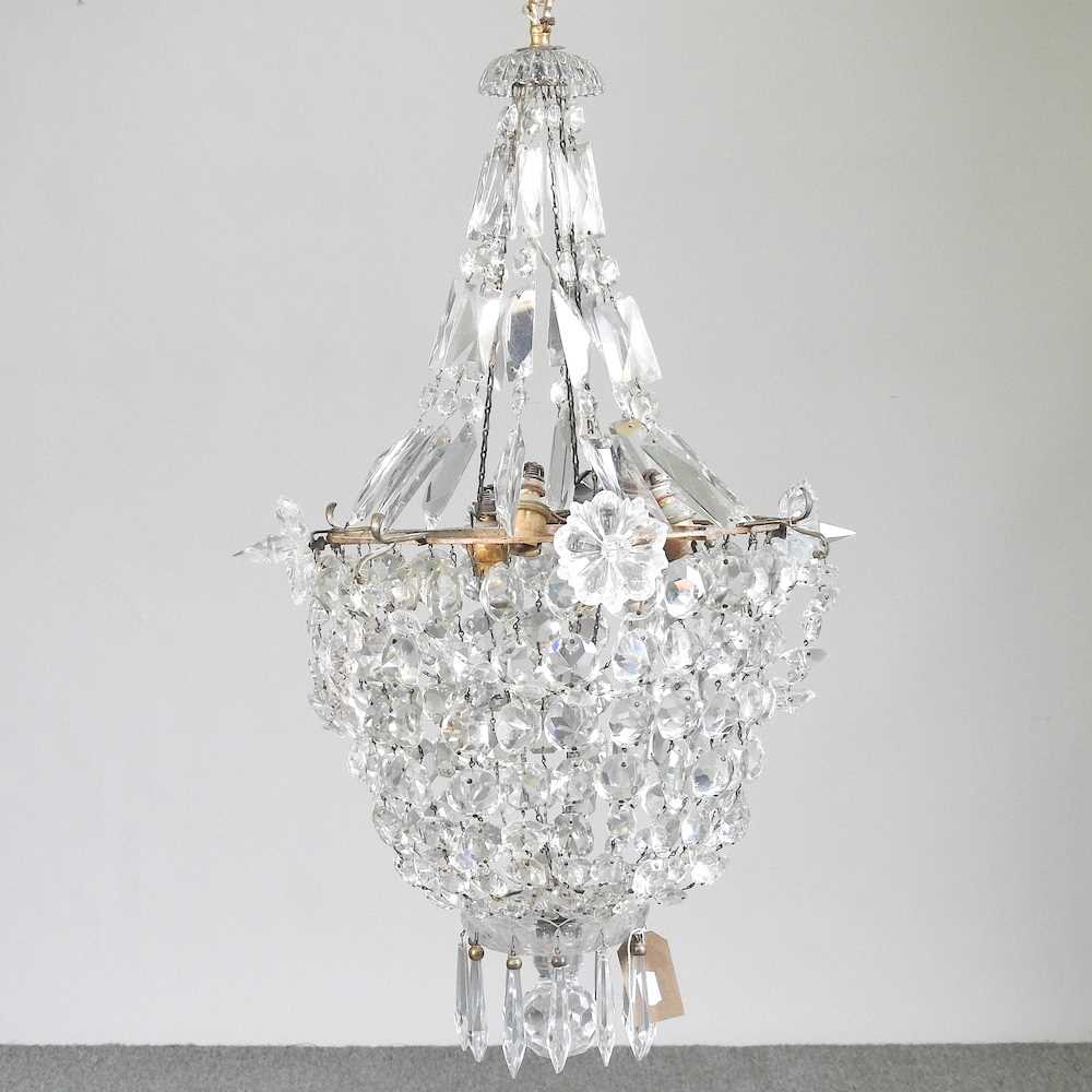 A cut glass chandelier, 41cm diameter Overall condition looks to be complete and usable, but - Image 3 of 7
