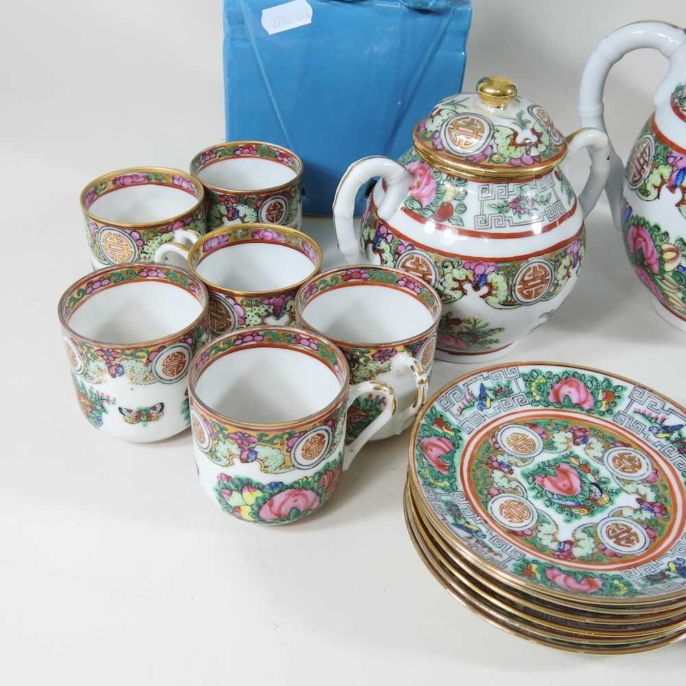 A mid 20th century Chinese porcelain part coffee service, together with a pair of turquoise glazed - Image 4 of 6