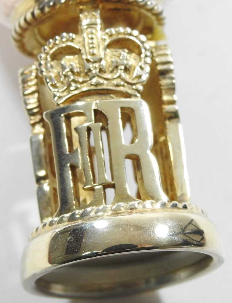 A modern silver Queen Elizabeth II silver and silver gilt commemorative chalice, the pierced base - Image 5 of 6