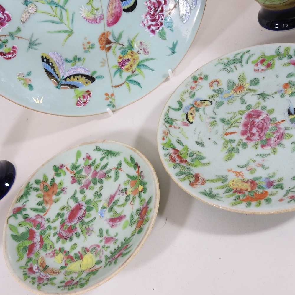 A collection of 19th century Chinese Canton porcelain plates, cloisonne and oriental vases - Image 5 of 8