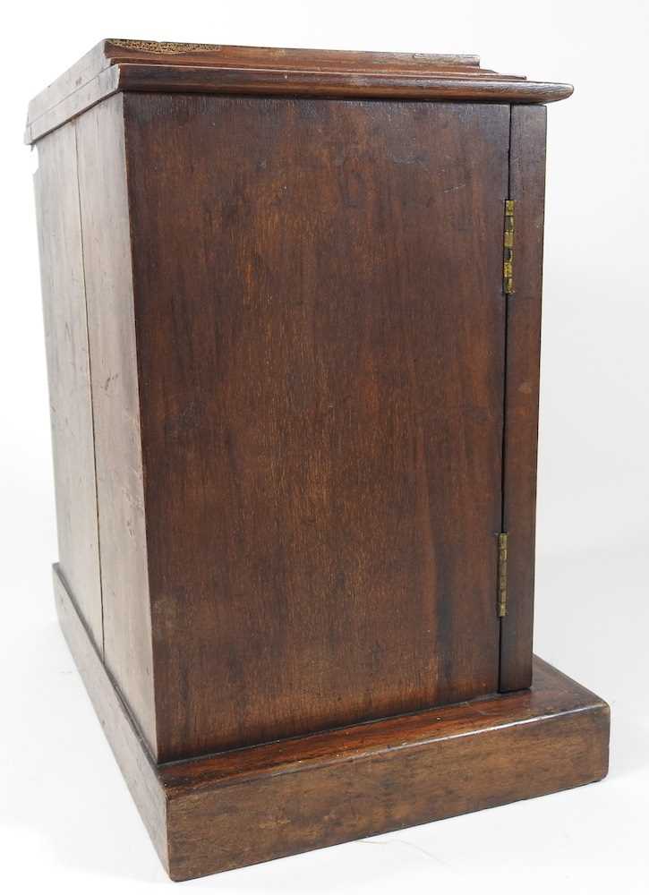 An Edwardian walnut and inlaid collector's cabinet, containing three short drawers 27w x 18d x 31h - Image 7 of 10