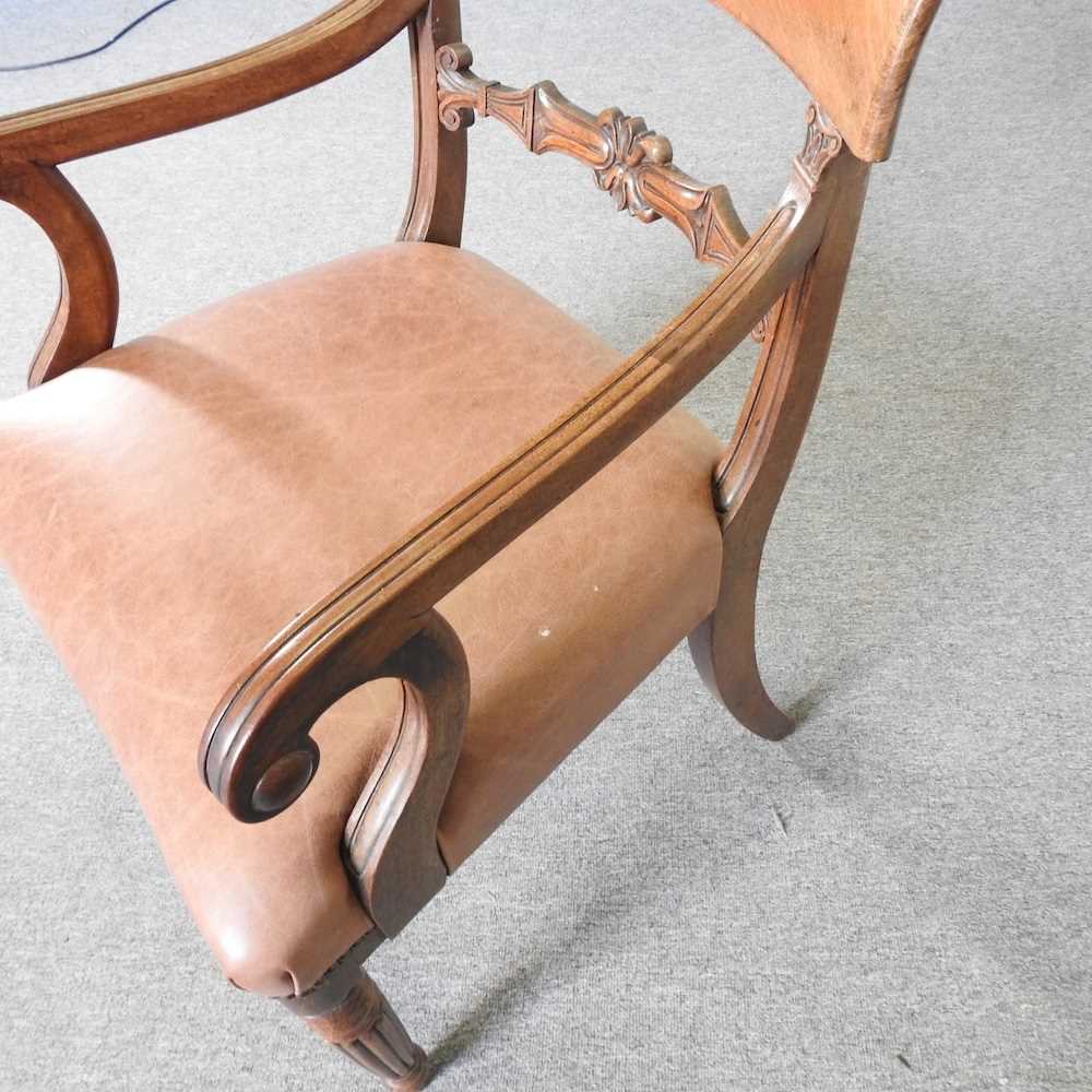 A Regency bar back elbow chair, on turned legs Overall condition is complete and usable. There are - Image 4 of 5