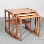 A nest of three 1960's teak occasional tables,