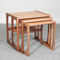 A nest of three 1960's teak occasional tables,