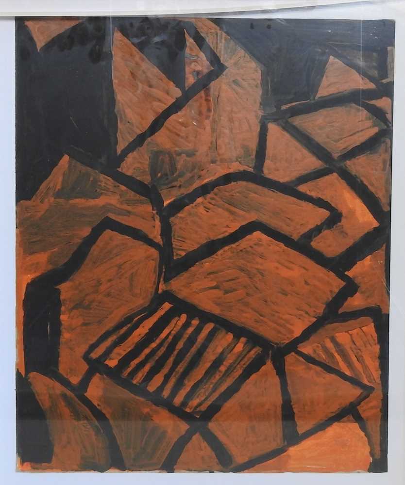Frank Beanland, 1936-2019, Cubist Village, signed with initials in pencil, acrylic on paper, 60 x - Image 3 of 9