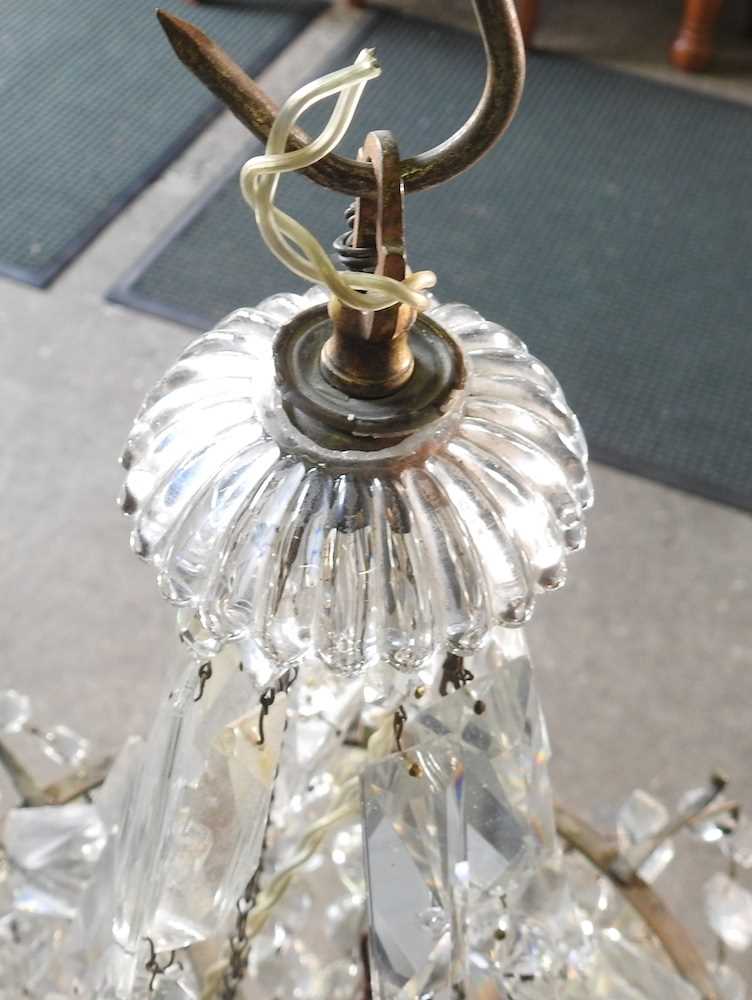 A cut glass chandelier, 41cm diameter Overall condition looks to be complete and usable, but - Image 2 of 7