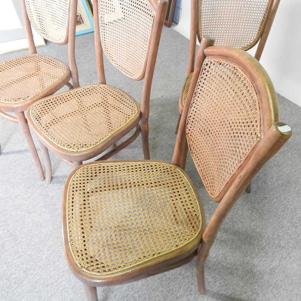 A set of four Thonet bentwood cane seated chairs, some bearing a paper label (4) - Image 6 of 6