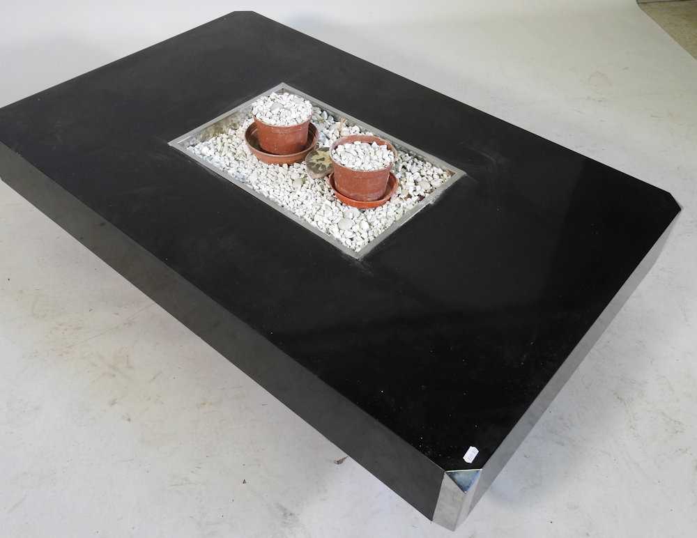 An Italian black formica Alveo coffee table, circa 1970's, by Willy Rizzo for Mario Sabot, of - Image 3 of 3