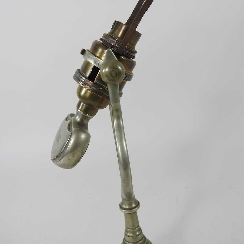 An early 20th century brass ship's oil lamp, with engraved White Star Line flag, on a gimbal - Image 5 of 7
