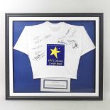 A Tottenham Hotspur football team shirt, 1961-2002, signed and framed, 39 x 29cm