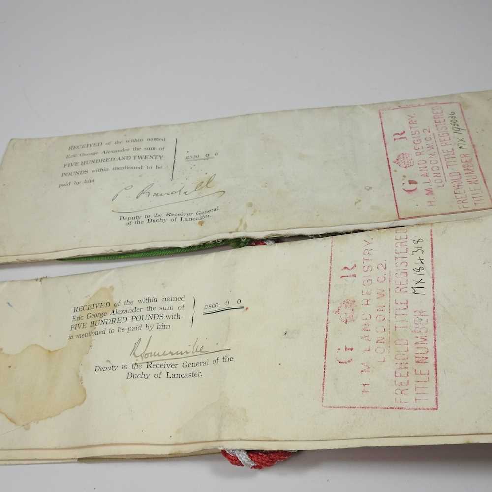 A signed Duchy of Lancaster land conveyance deed, with wax seal attached, dated 1947, together - Image 5 of 5
