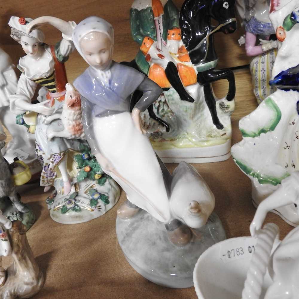 A Royal Copenhagen porcelain figure, together with a collection of 19th century and later figures, - Image 2 of 7