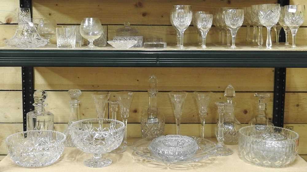 A set of four Waterford Millenium wine glasses, 24cm high, together with a collection of cut crystal - Image 2 of 8