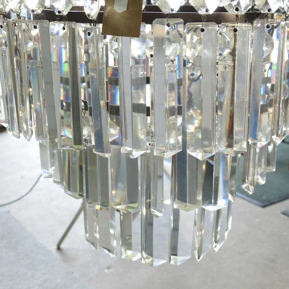 A glass chandelier, with prism shaped drops, 32cm diameter - Image 2 of 6