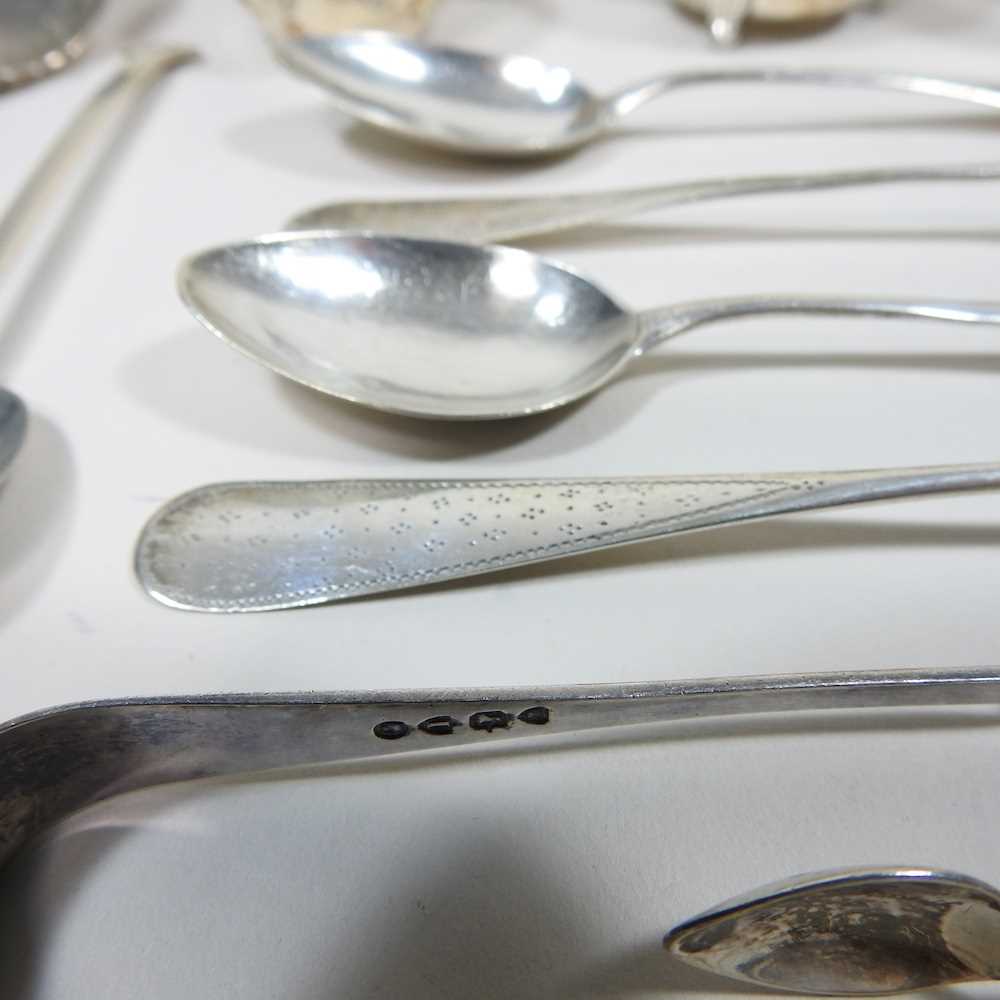 An early 20th century silver three piece condiment set, together with a collection of silver and - Image 5 of 5