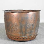 A 19th century riveted copper, of circular shape 62w x 47h cm
