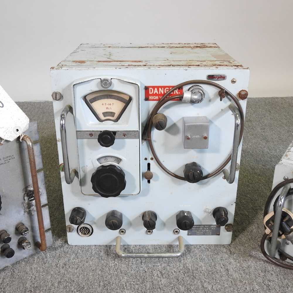 A naval military radio, 34cm wide, together with another and a power box (3) - Image 3 of 4