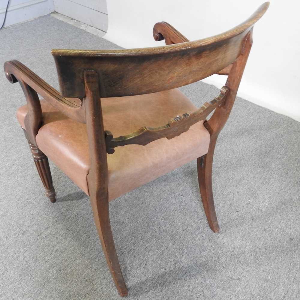 A Regency bar back elbow chair, on turned legs Overall condition is complete and usable. There are - Image 5 of 5