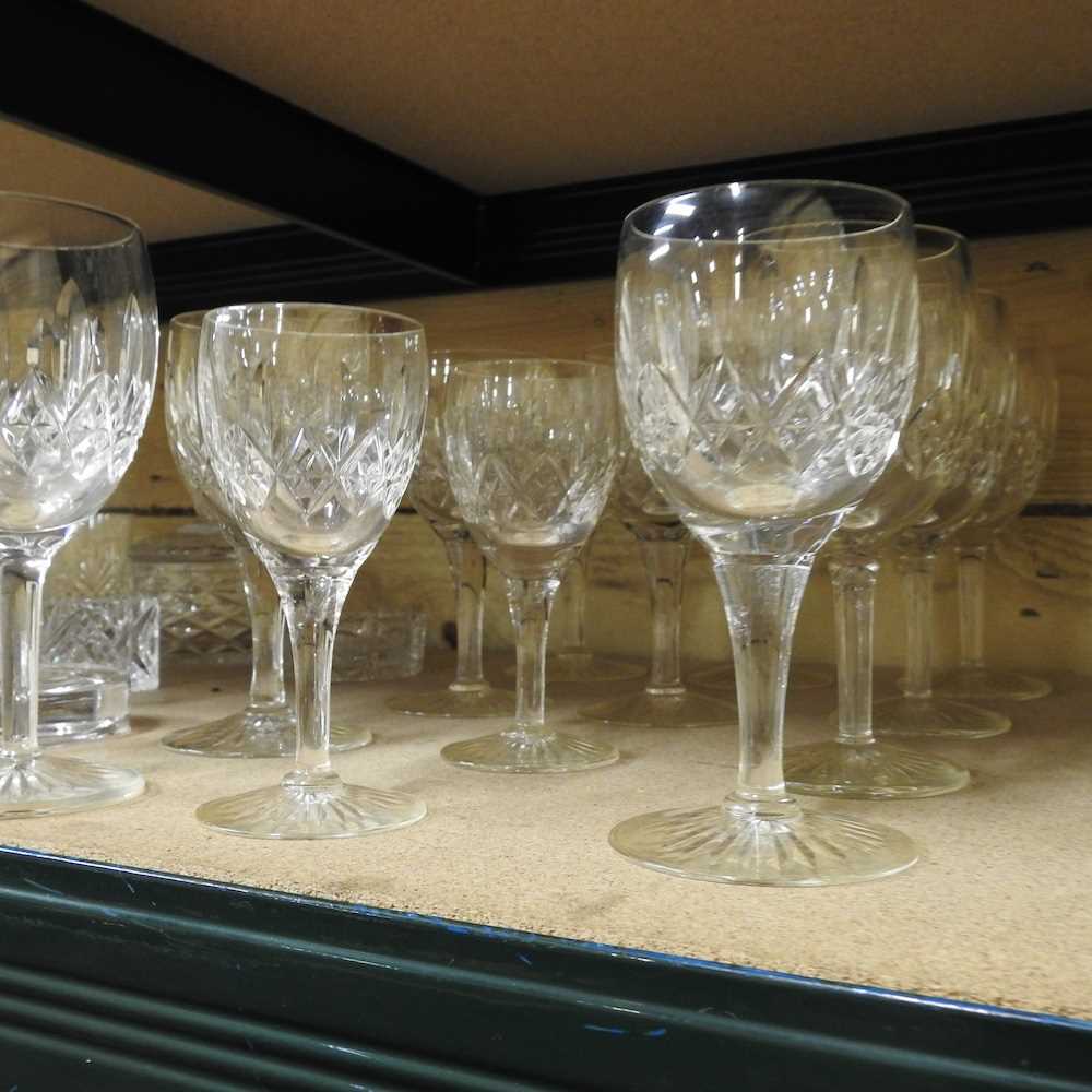 A set of four Waterford Millenium wine glasses, 24cm high, together with a collection of cut crystal - Image 4 of 8