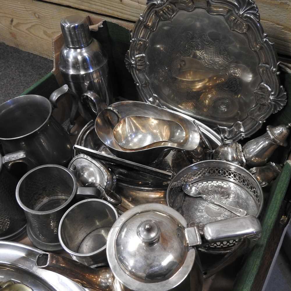 A collection of silver plated items, pewter and a canteen of cutlery - Image 5 of 5