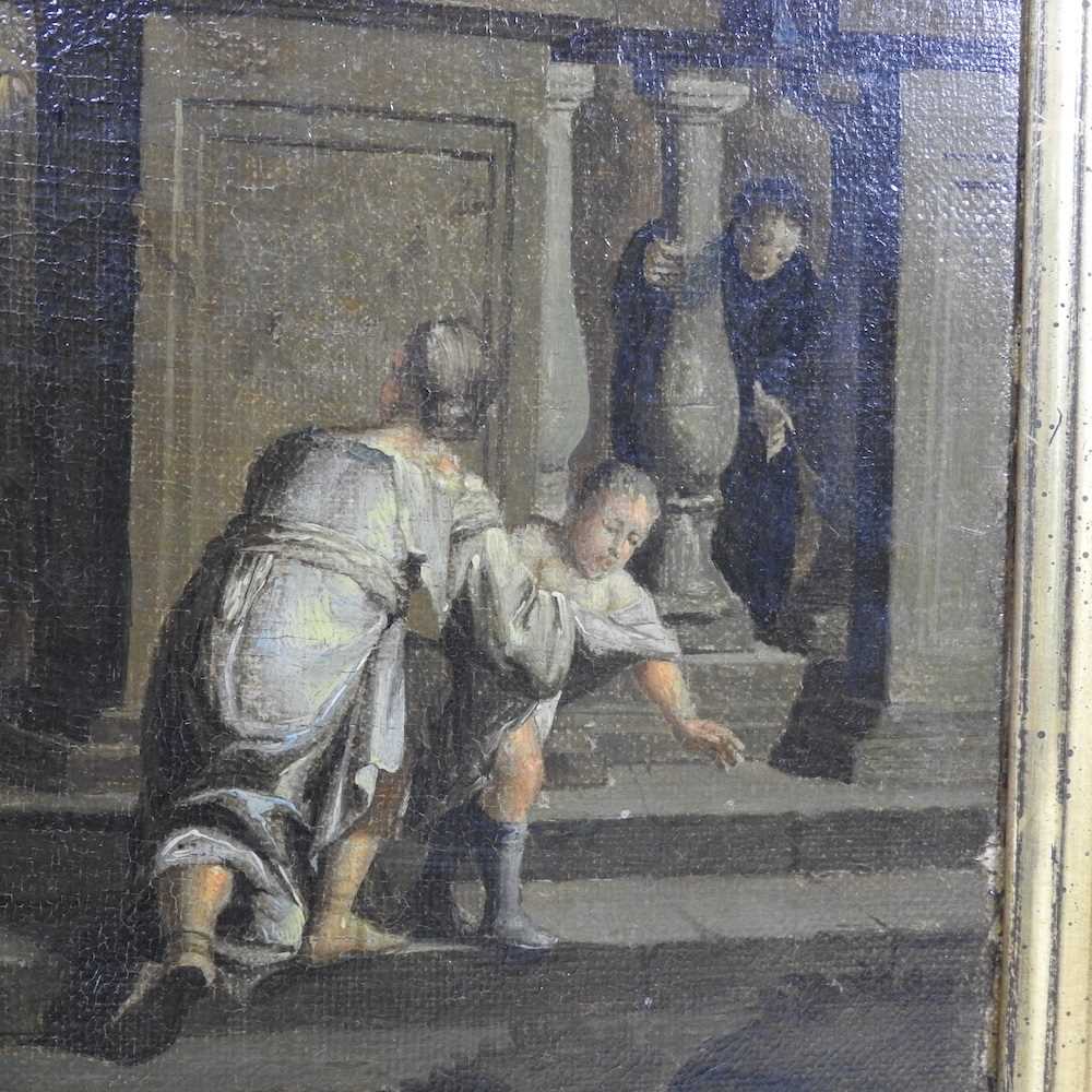 Style of Gerard I Hoet, 1648-1733, Christ healing the blind, oil on canvas, 33 x 40cm - Image 5 of 8