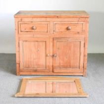 A pine dresser base, together with a pine wall mirror (2) 107w x 59d x 92h cm