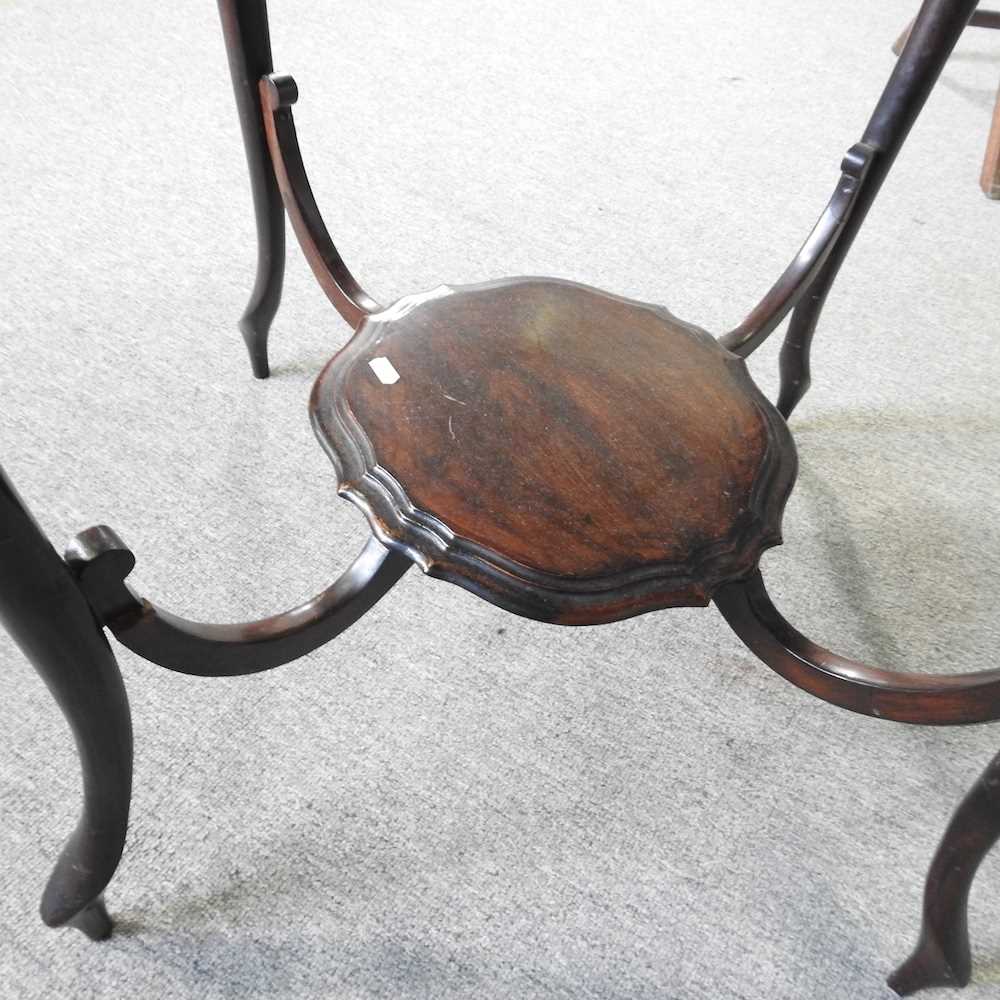 An Edwardian occasional table, together with a folding butler's tray on stand and a side table, - Image 3 of 8