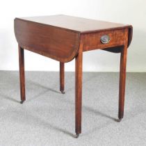 A 19th century mahogany and crossbanded pembroke table, on square legs 86w x 92d x 76h cm
