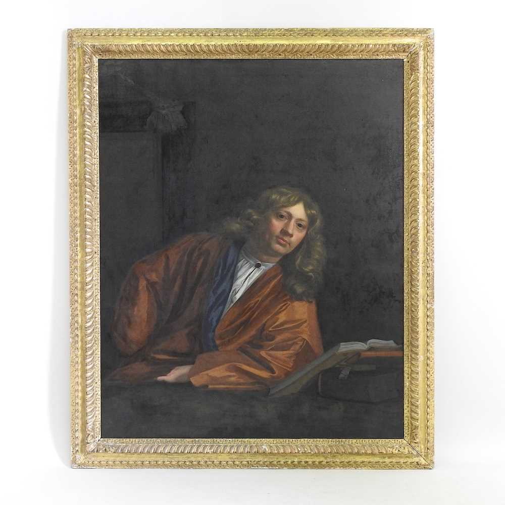 Manner of Sir Peter Lely (Pieter van der Faes), 1618-1680, a half-length portrait of a gentleman,