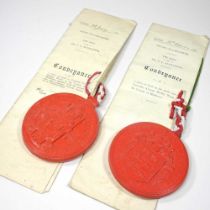 A signed Duchy of Lancaster land conveyance deed, with wax seal attached, dated 1947, together